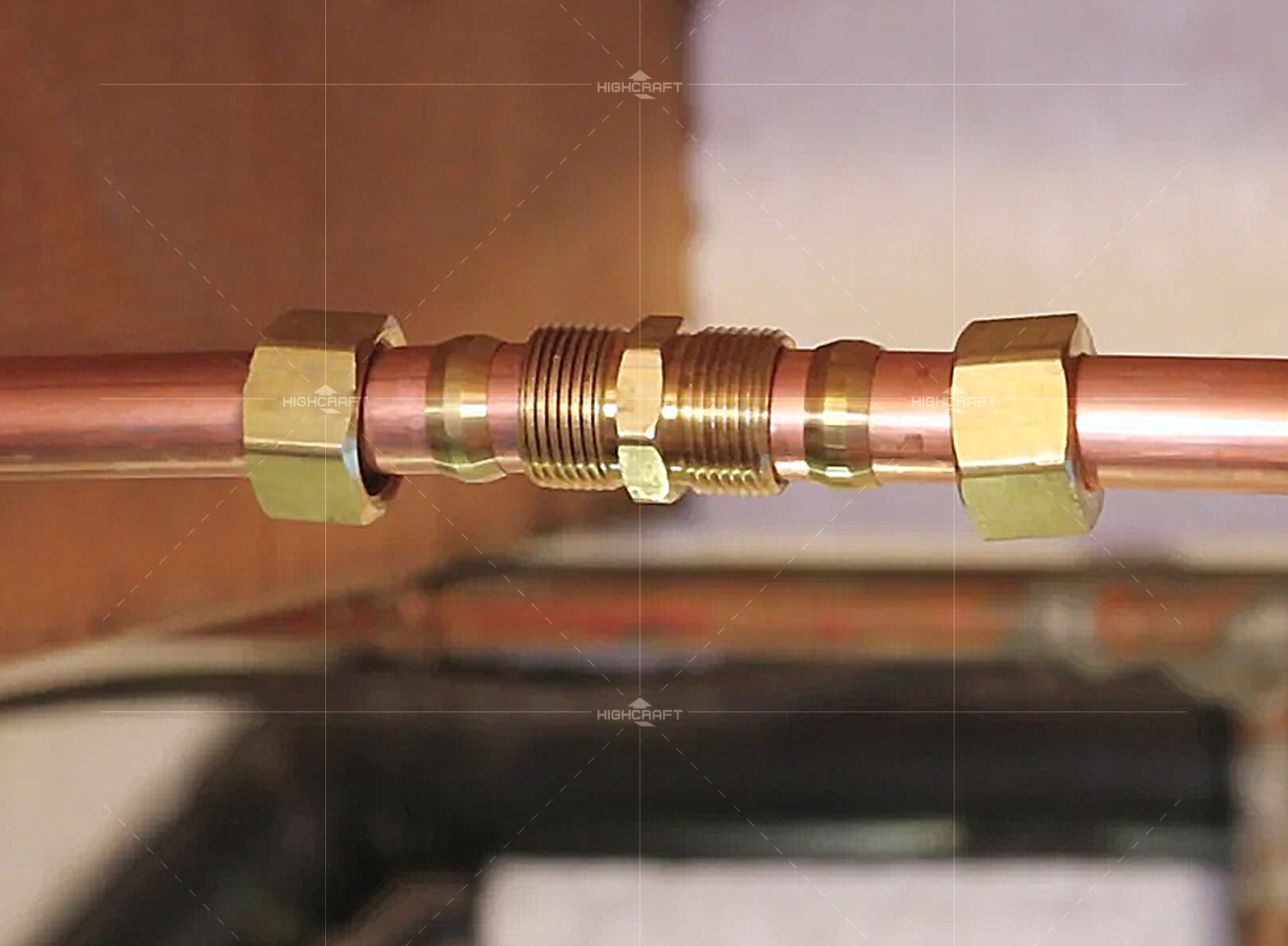Highcraft Compression Union Pipe Fitting; OD. Connection; Lead Free Brass