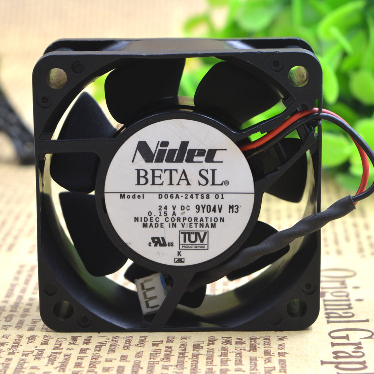 Nidec D06A-24TS8 60x60x25mm fan 2 wire 24V 0.15A inverter axial flow CoolingFan#