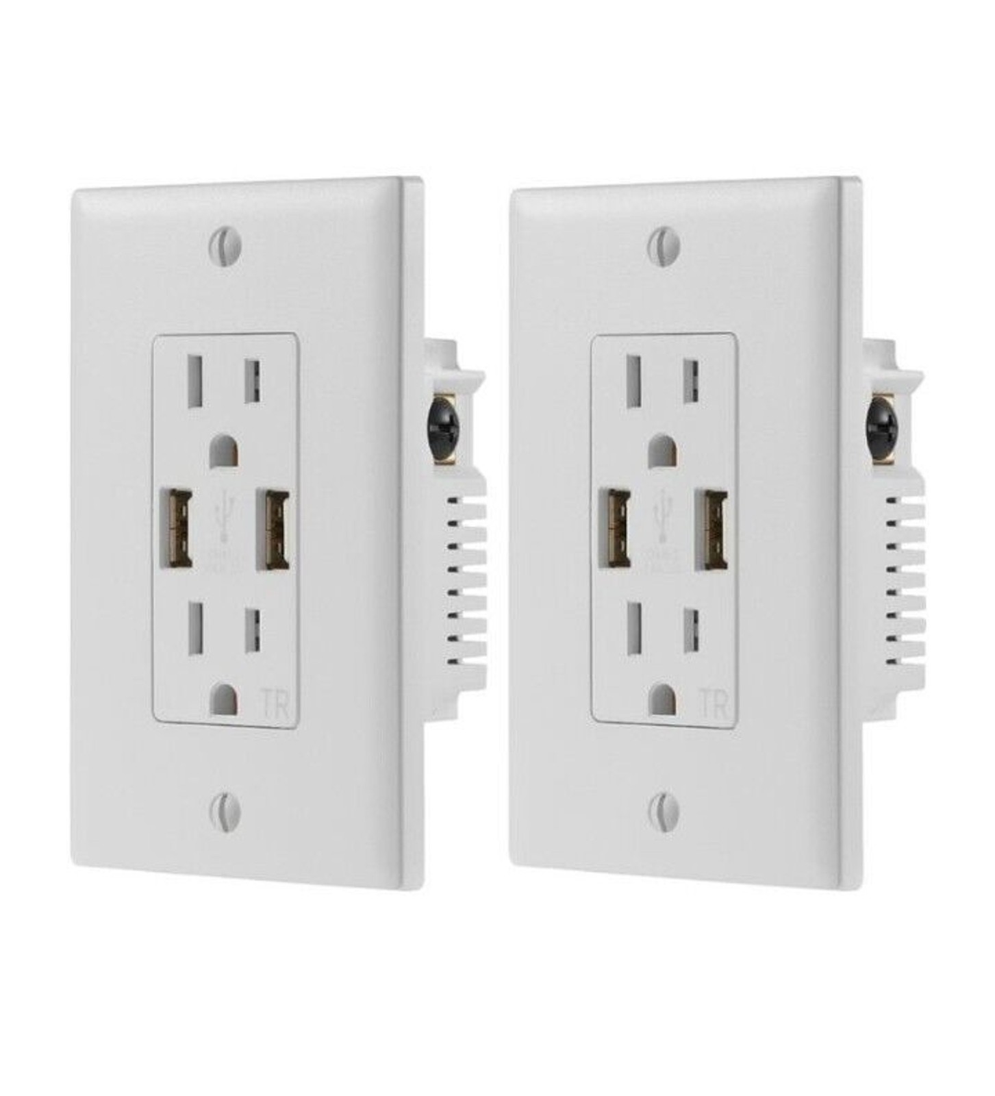 Dynex Dx-hw24a182p USB Wall Outlet 2.4A 2-Pack White Electrical Outlet 125V