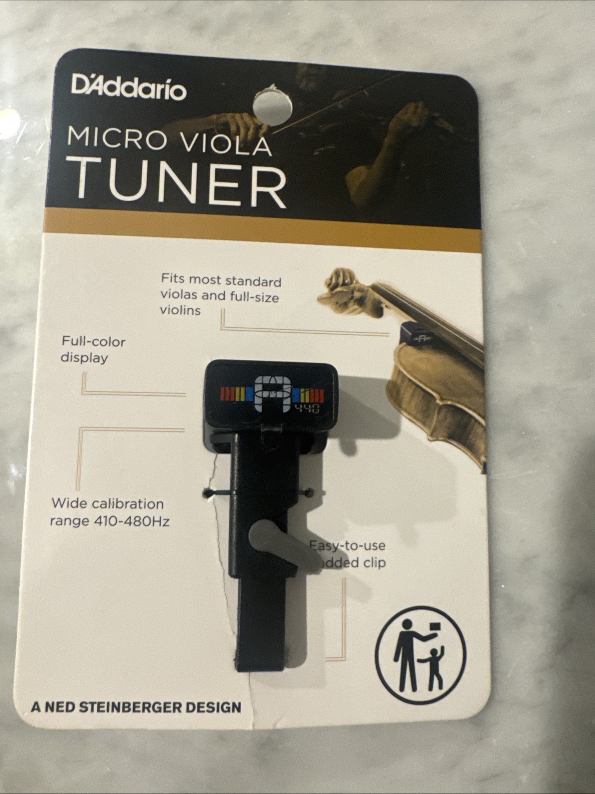 D'Addario Micro Rechargeable Viola Tuner