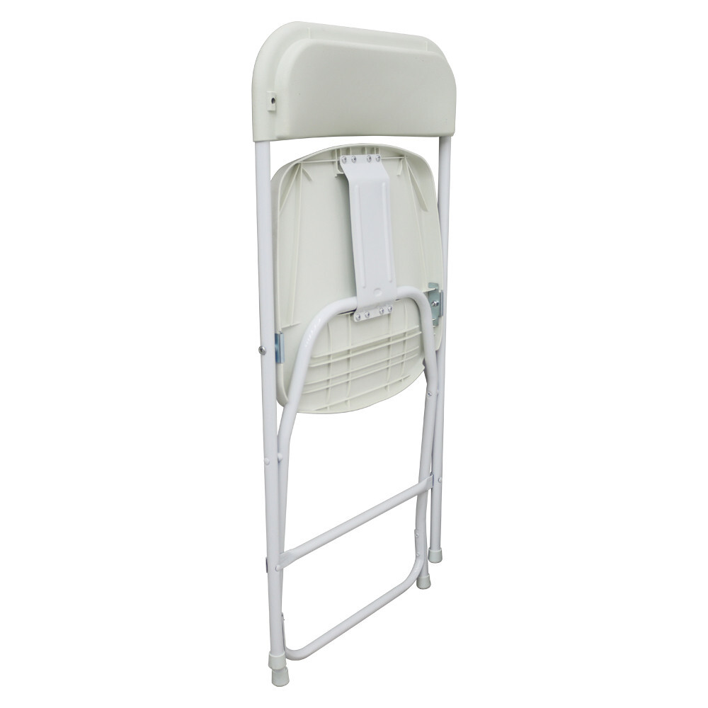 5 Pack White Plastic Commercial Folding Stackable Chairs Plastic + Iron Material