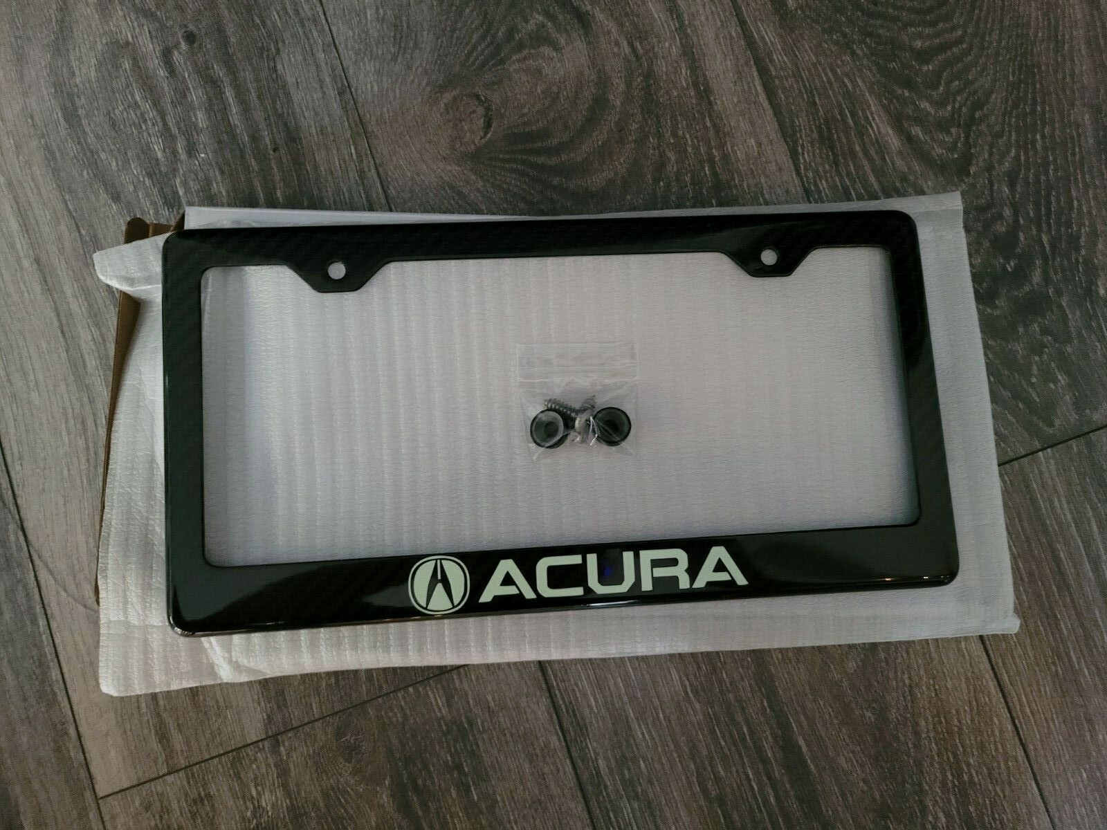 (Glowing) Acura 100% Black Carbon Fiber License Plate Frame Premium