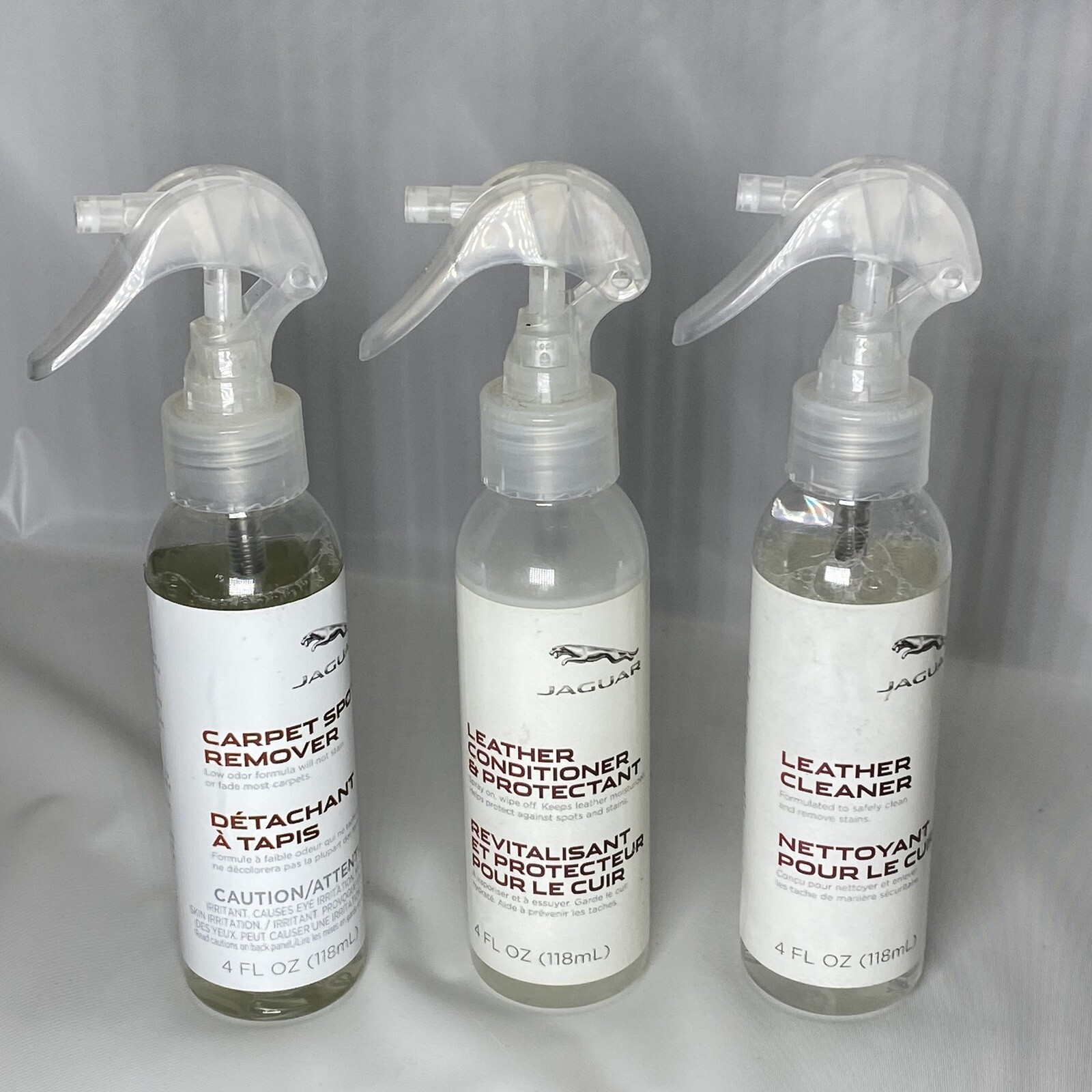 Jaguar Leather Cleaner, Conditioner & Protectant, Carpet Spot Remover 4 fl each
