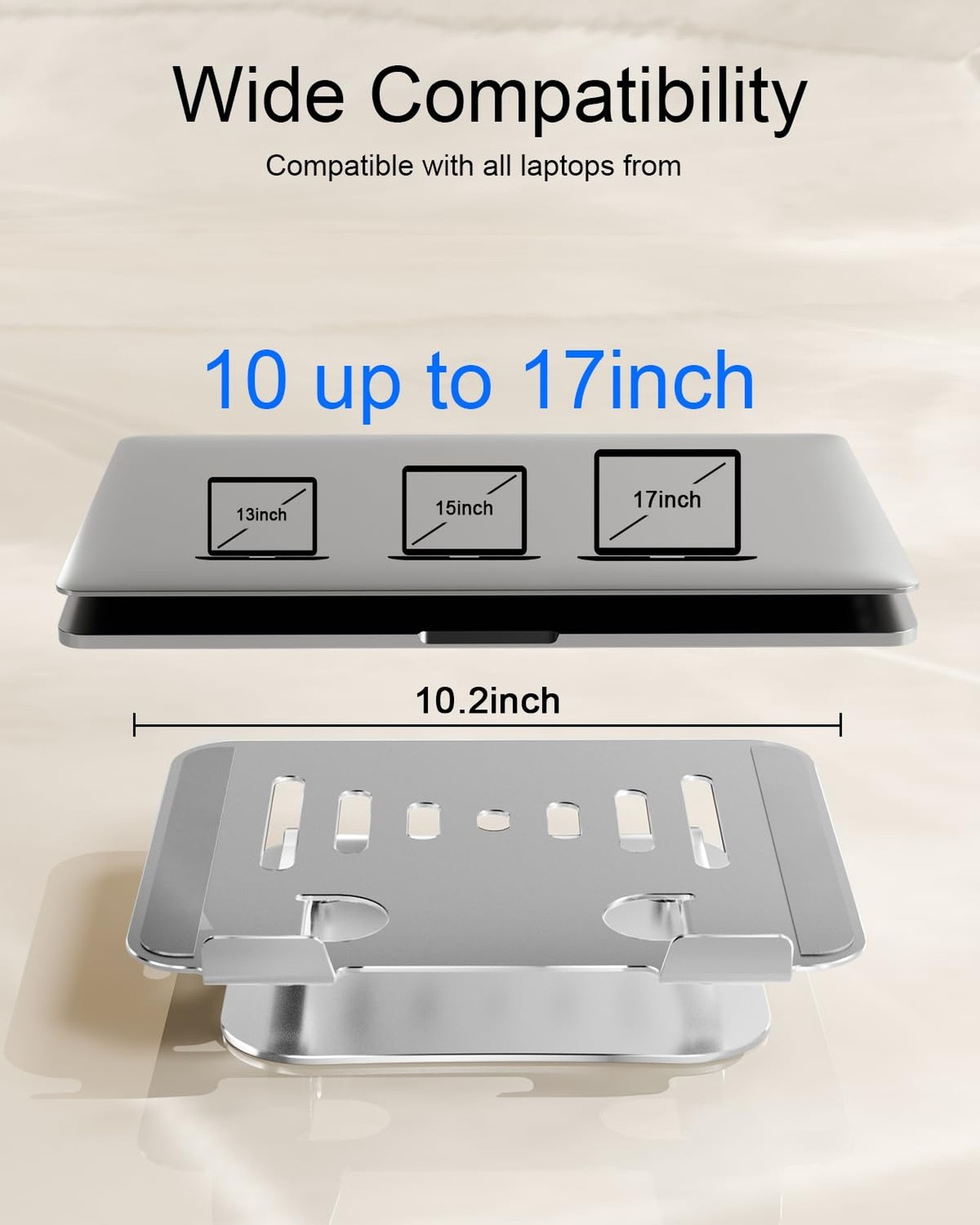 Laptop Stand for Desk Adjustable Computer Stand Foldable Laptop Riser Noteboo...