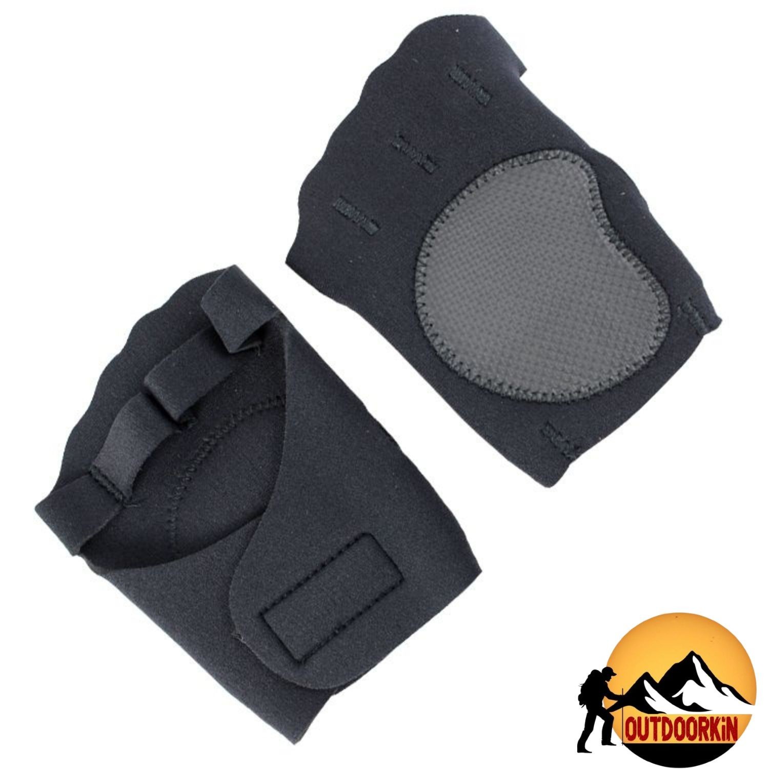 Perrini Black Fingerless Sport Gloves with Wrist Strap