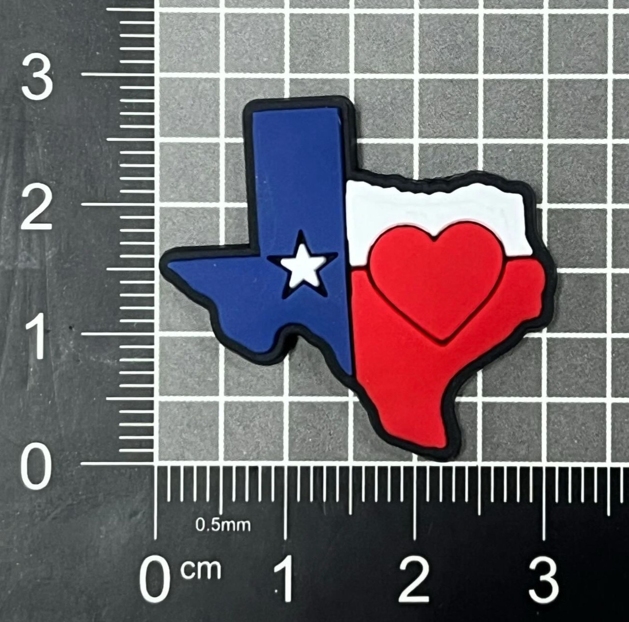 Texas State Shoe Charm – Lone Star Flag with Heart – State Pride Clog Accessory
