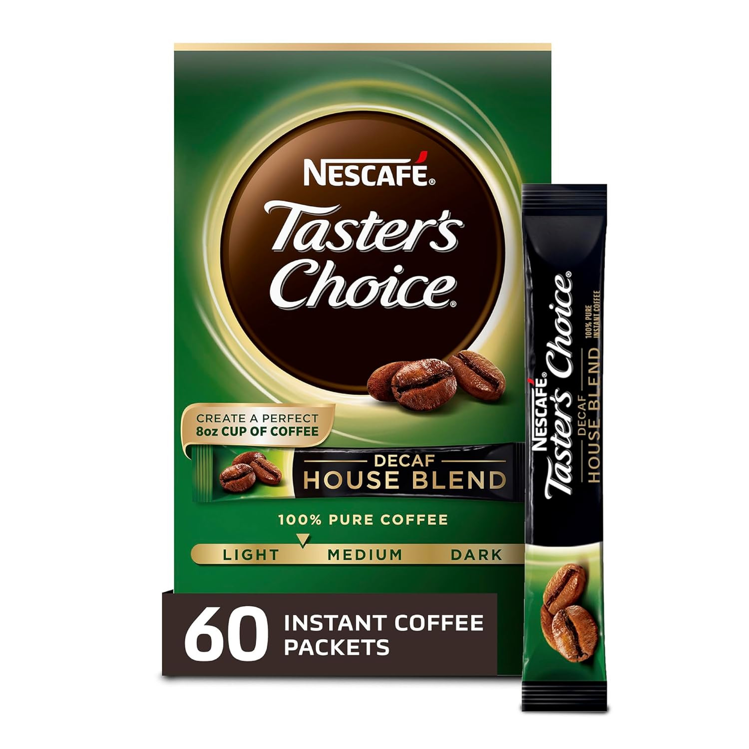 Nescafe Taster'S Choice Decaf Instant Coffee, House Blend, 0.52 Ounce (Pack of 1