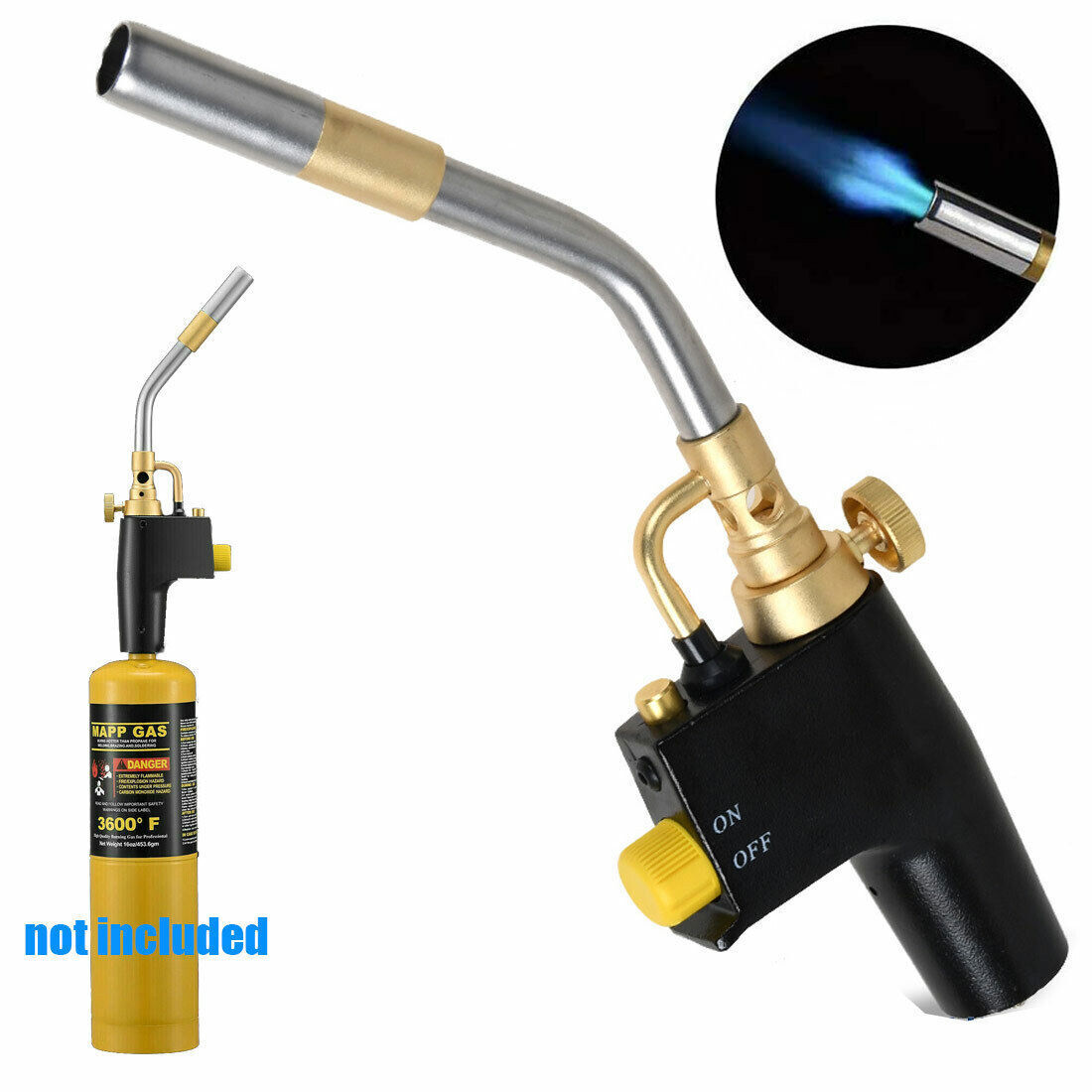 4X Propane Torch Head Trigger Start MAP Gas Torch Head Welding Torch MAPP Torch