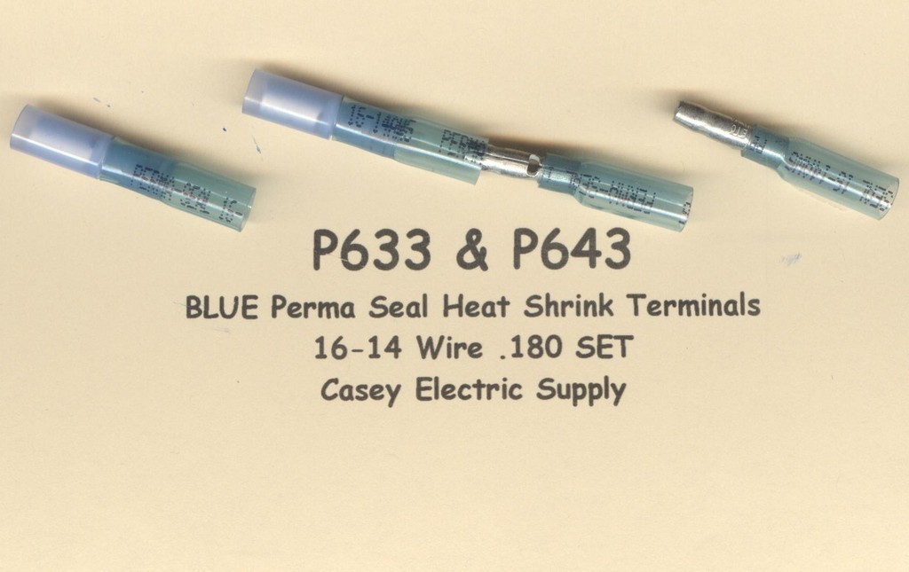10 Pairs Blue PERMA SEAL Heat Shrink Bullet Snap Plug Connector #16-14 AWG USA