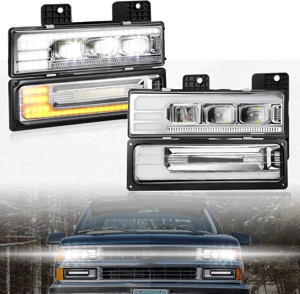 LED Headlights Assembly DOT Approved with DRL Sequential Turn Signal High/Lo....