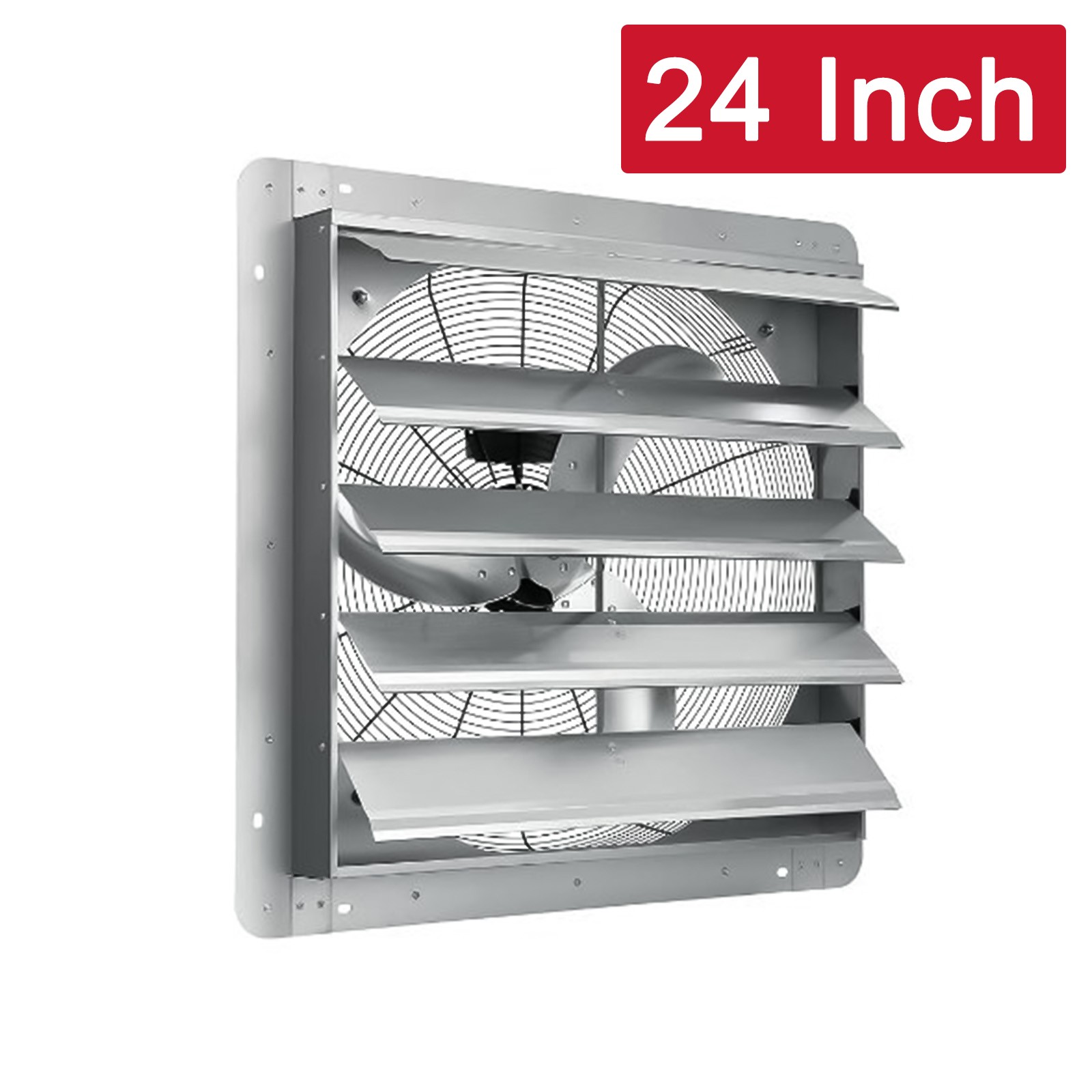 24'' Aluminum Wall Mounted Shutter Exhaust Fan 3500CFM 1500RPM Shutter Vent Fan