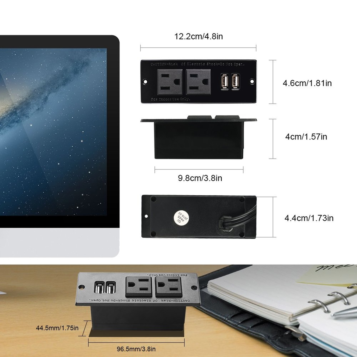 Conference Recessed Power Strip Socket with USB Ports,Table Power Strip,Deskt...