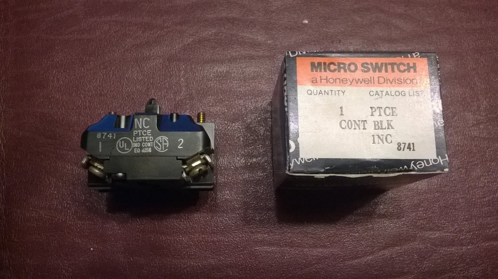 Honeywell MicroSwitch PTCE, Contact Block, 1 N.C, NEW IN BOX