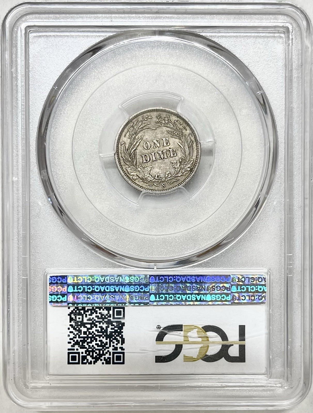 1900 S BARBER DIME PCGS AU55