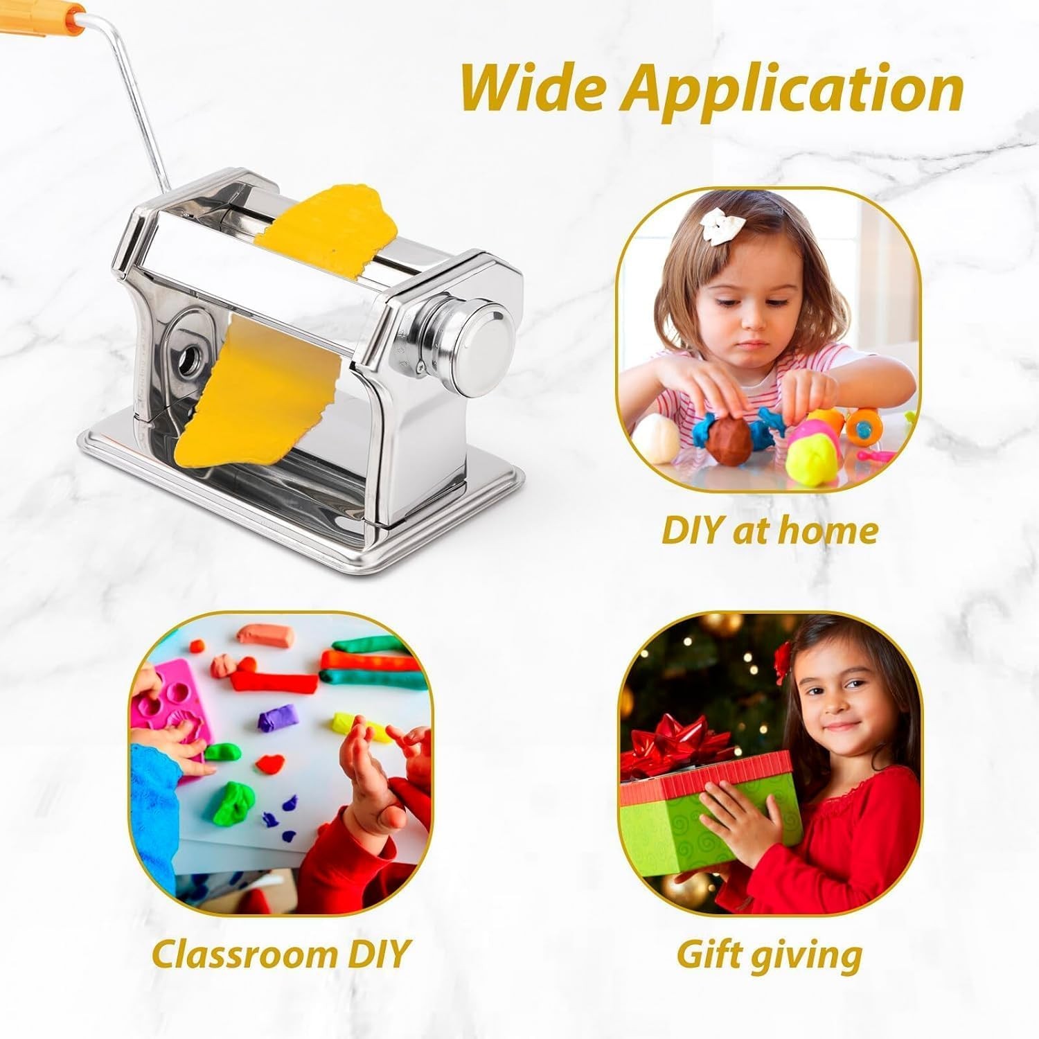 Stainless Steel Polymer Clay Roller Machine Set Includes Clay Presser Machine...