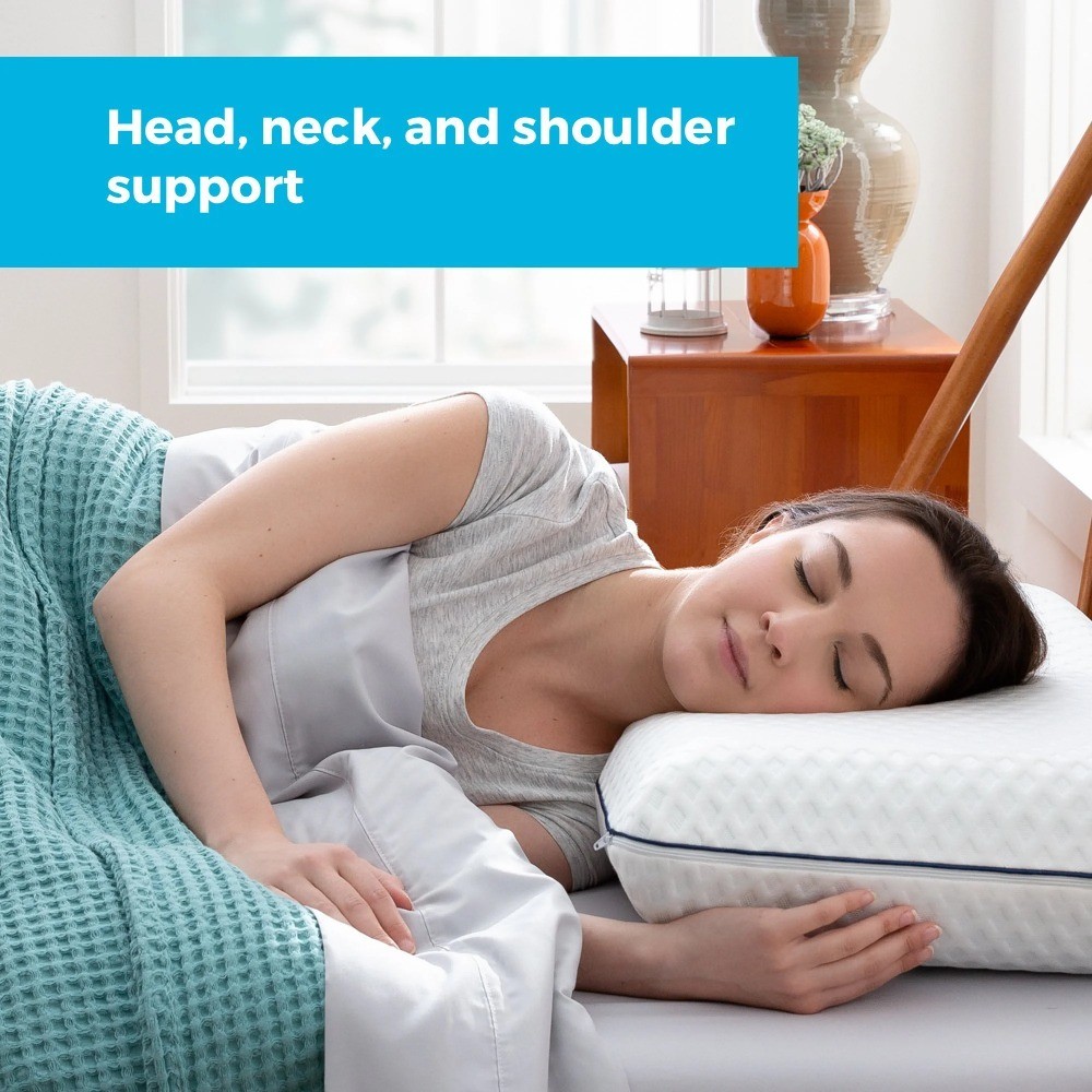 Medium Feel Standard Size Ventilated Gel Memory Foam Bed Pillow with Washable
