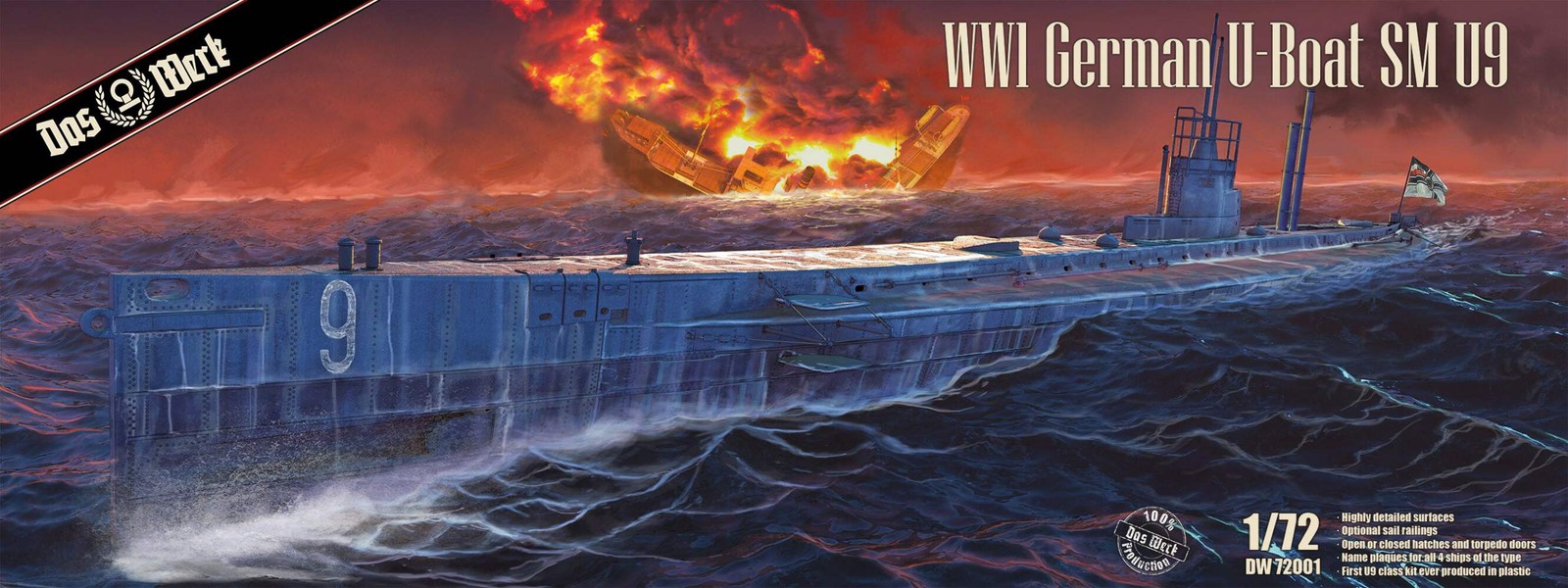 Das Werk 72001 1/72 U-Boat "SM U-Boot 9" U9