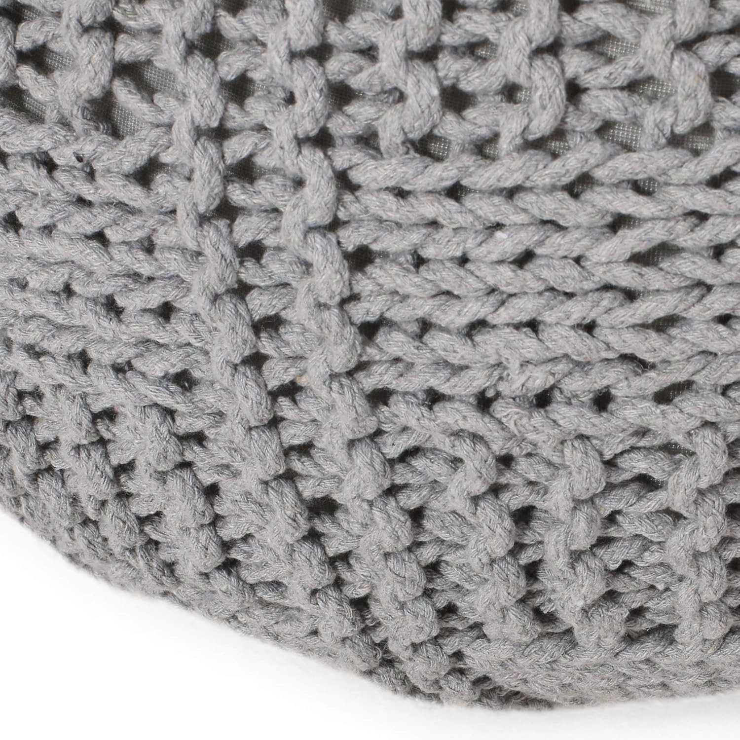 Yuny Knitted Cotton 20 x 20 Round Pouf