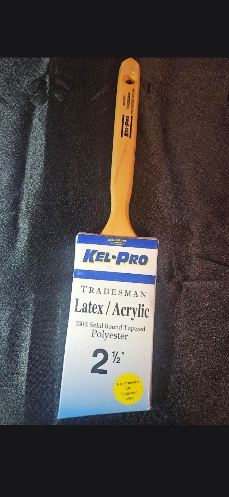 Kel-Pro Tradesman 2 1/2in Angle Tapered Polyester Brush, Firm, Wood Handle