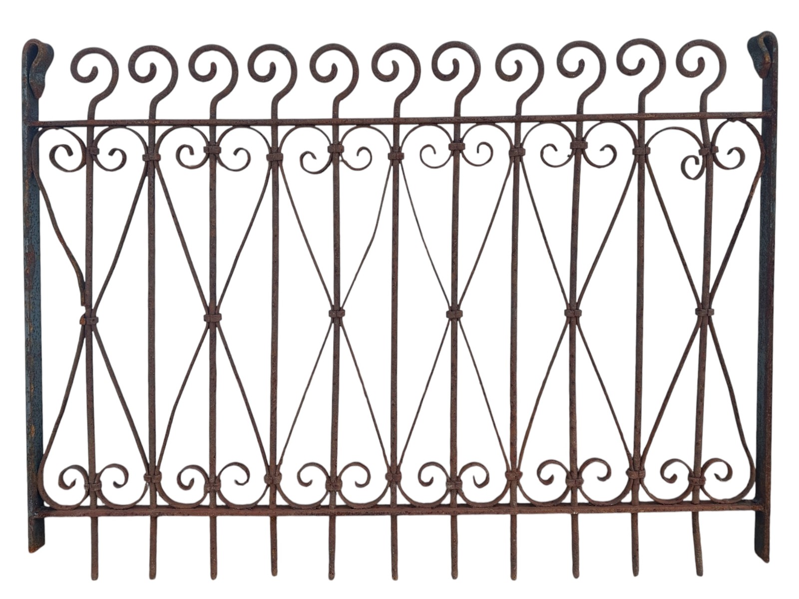 Antique Wrought Iron Garden Gate w/ Scrollwork - 46" W x 33" T - GA20974