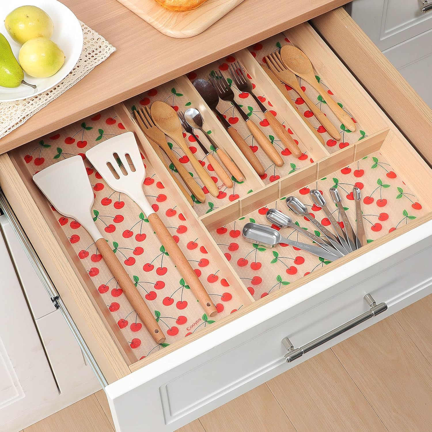 Shelf Liner, Non-Adhesive Waterproof Shelf Paper with Fruit Pattern, Easy to ...