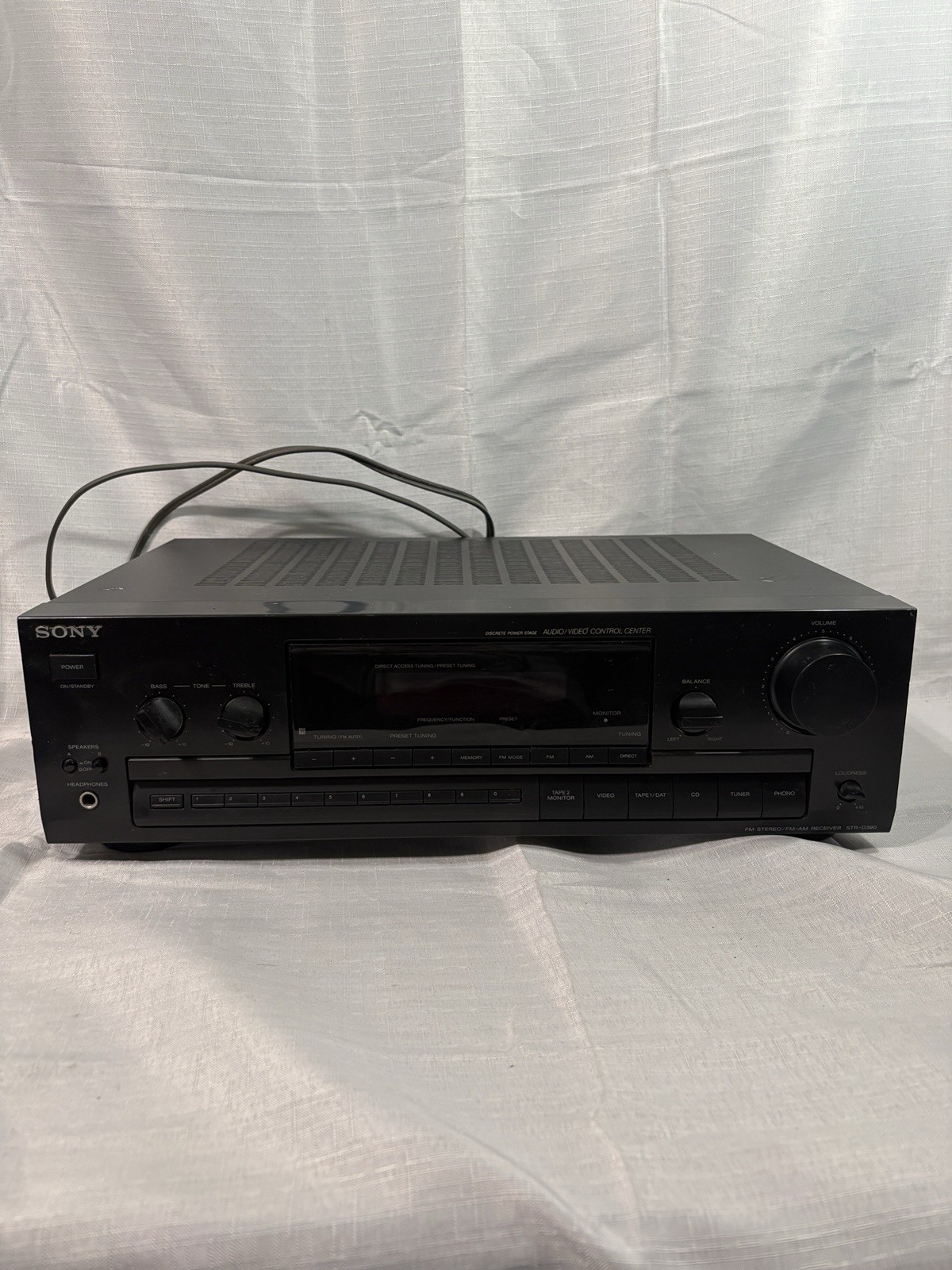 Sony STR-D390 Stereo Receiver Black AM/FM Radio Tuner, Tape, CD, Phono No Remote