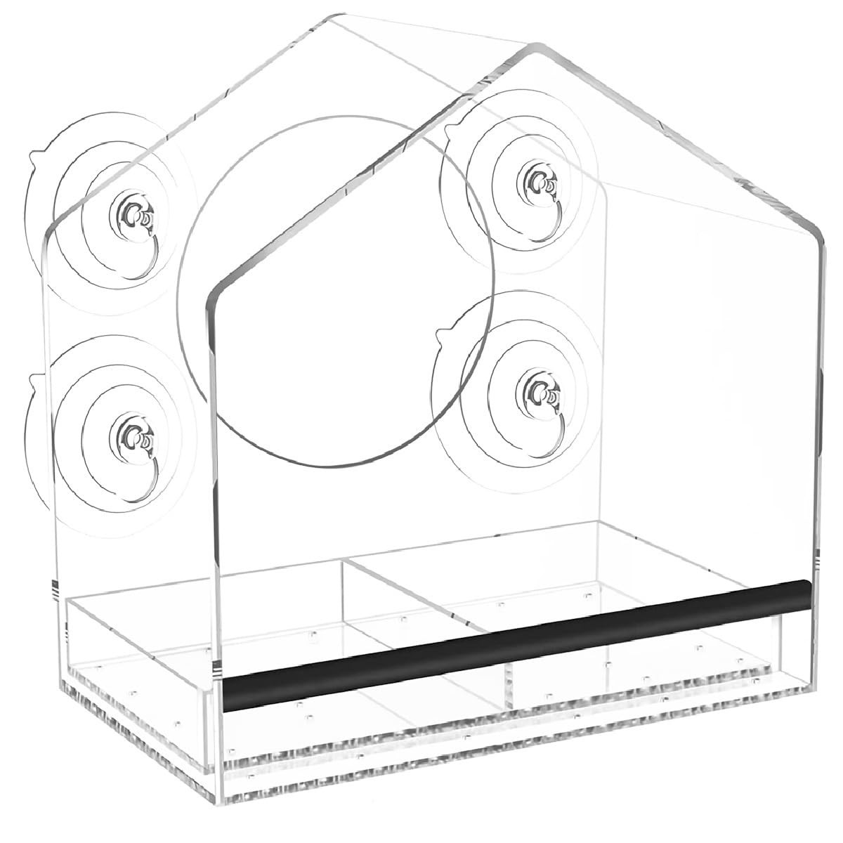 Jarkyfine Window Bird Feeder with Strong Suction Cups for Outdoors, Clear