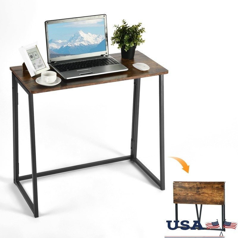 Folding Table Portable Compact Metal Frame Modern Design No Assembly Needed New