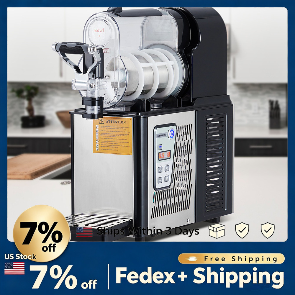 3L Commercial Slushie Machine 300W Stainless, Self-Cleaning Frozen Drink Maker