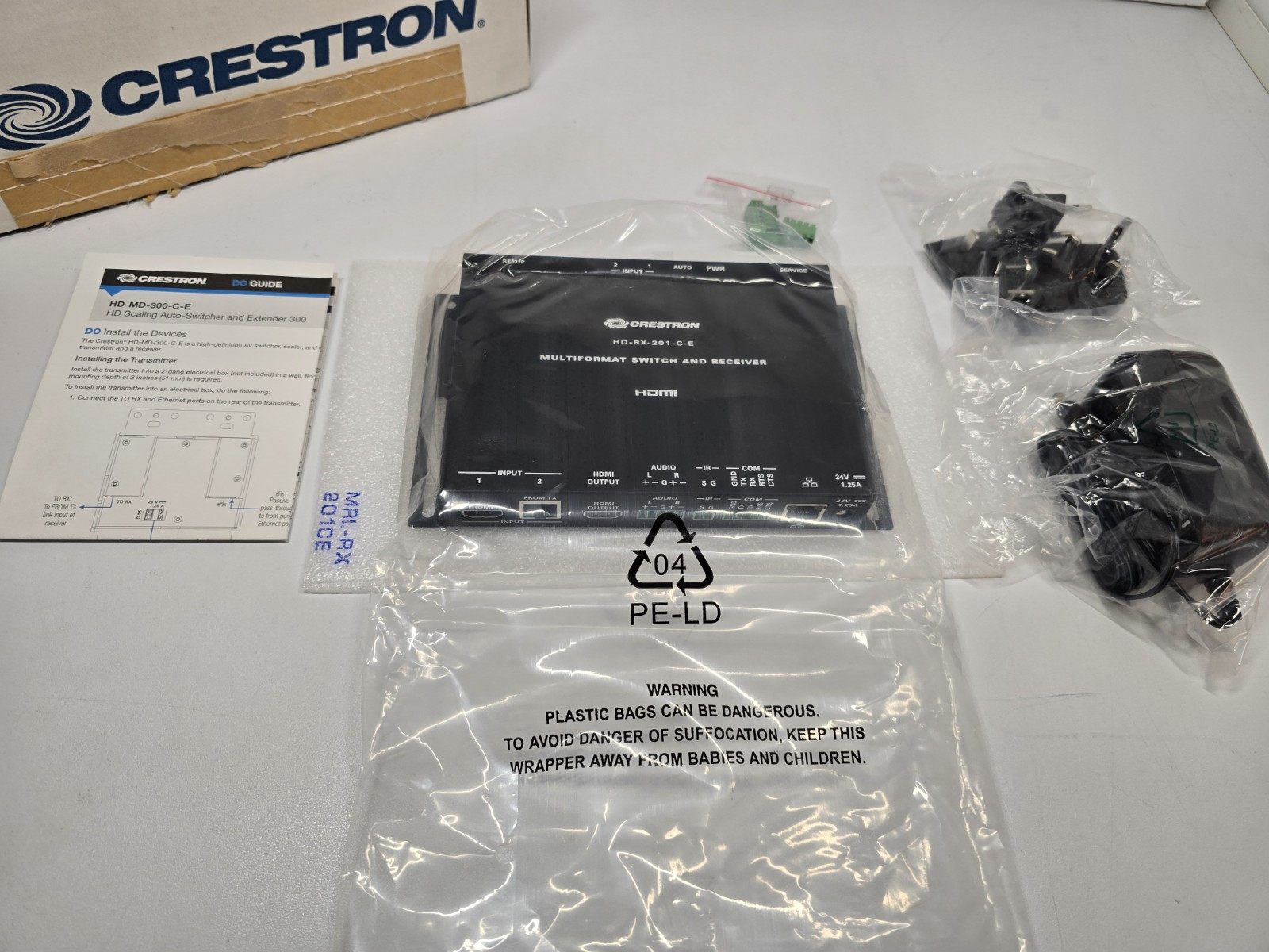 Crestron HD-RX-201-C-E MultiFormat Switch & Receiver HDMI over CATx NEW OPEN BOX