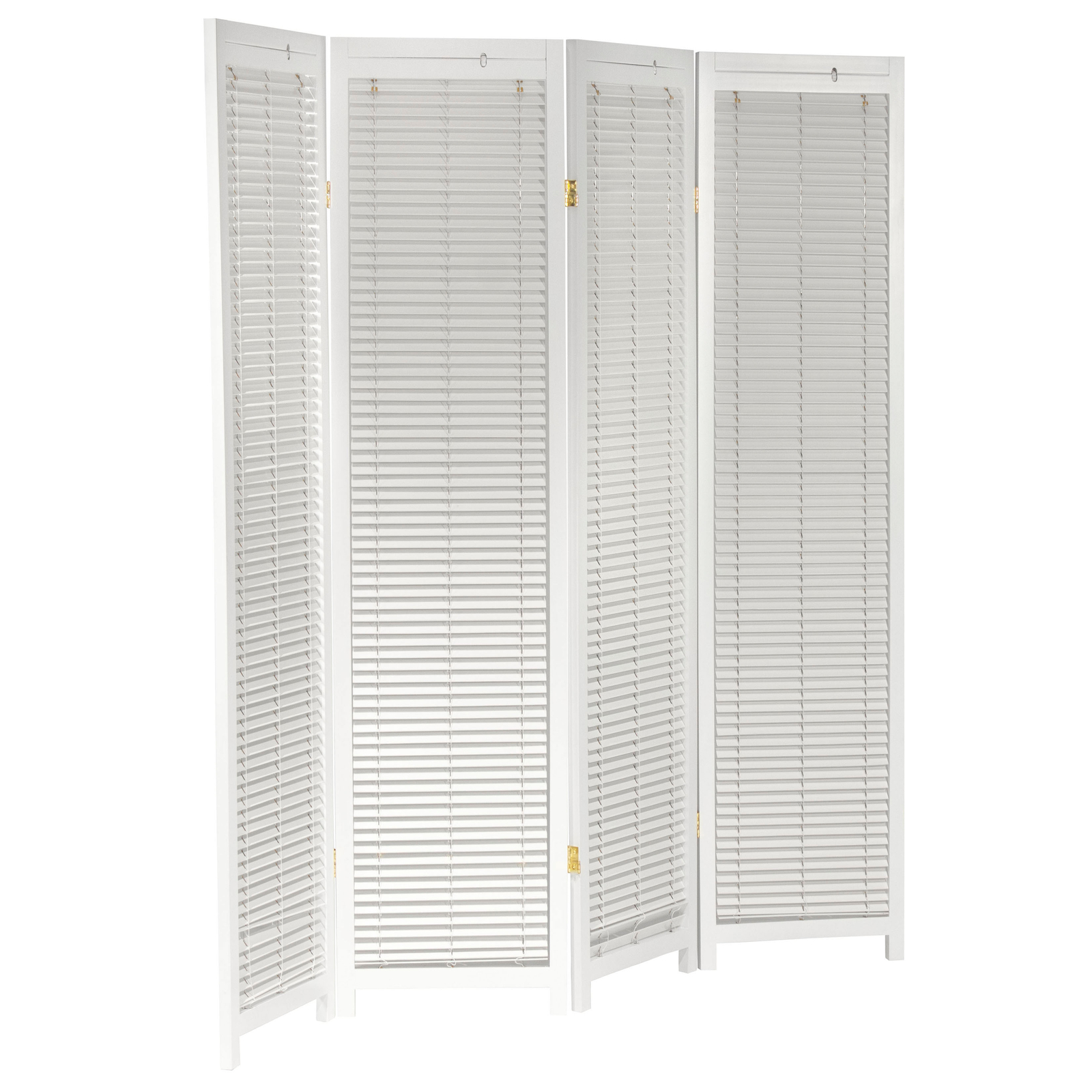 6 ft. Tall Adjustable Shutter Room Divider White 4 Panel