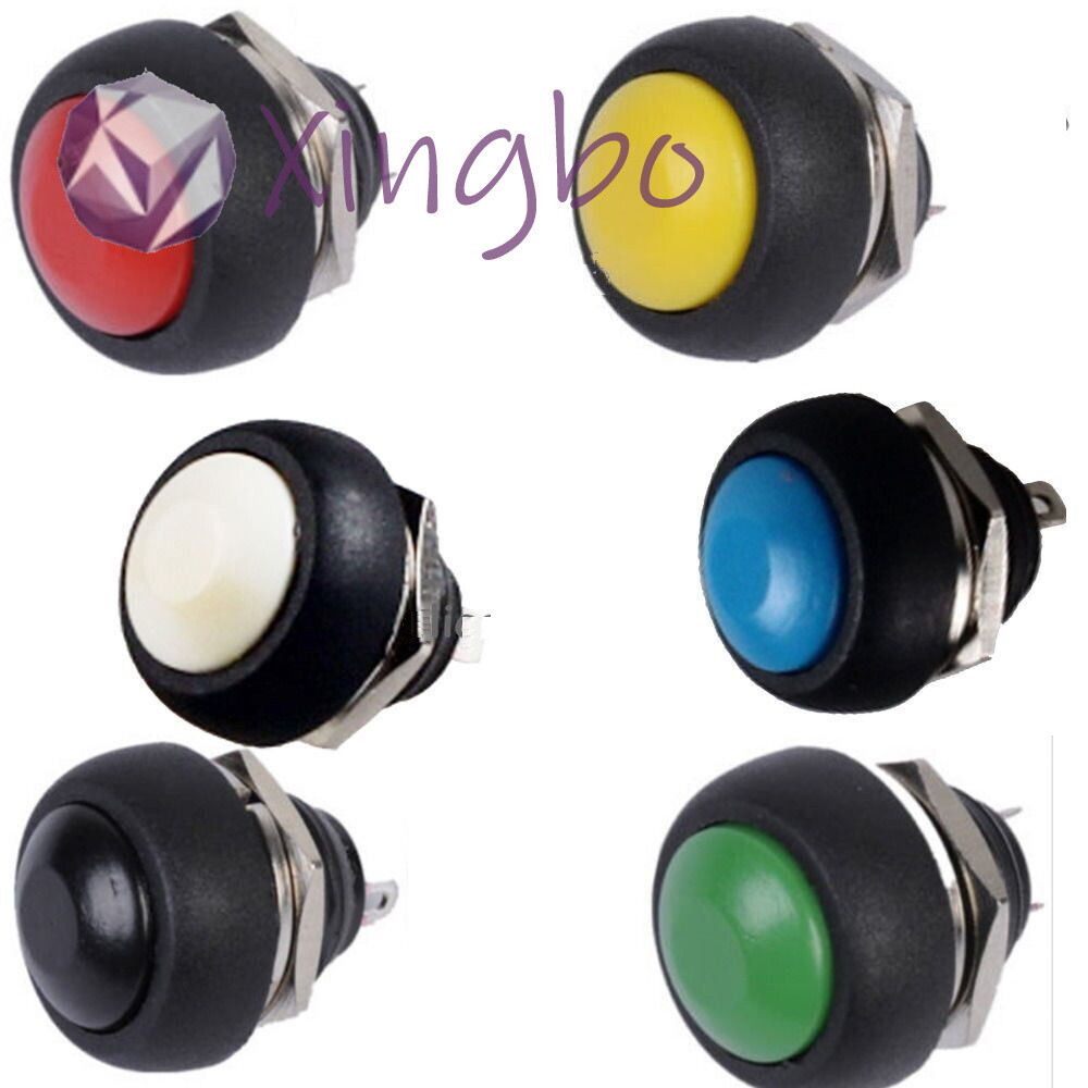 6PCS Mini 12mm Waterproof Momentary  Push Button Round Switch