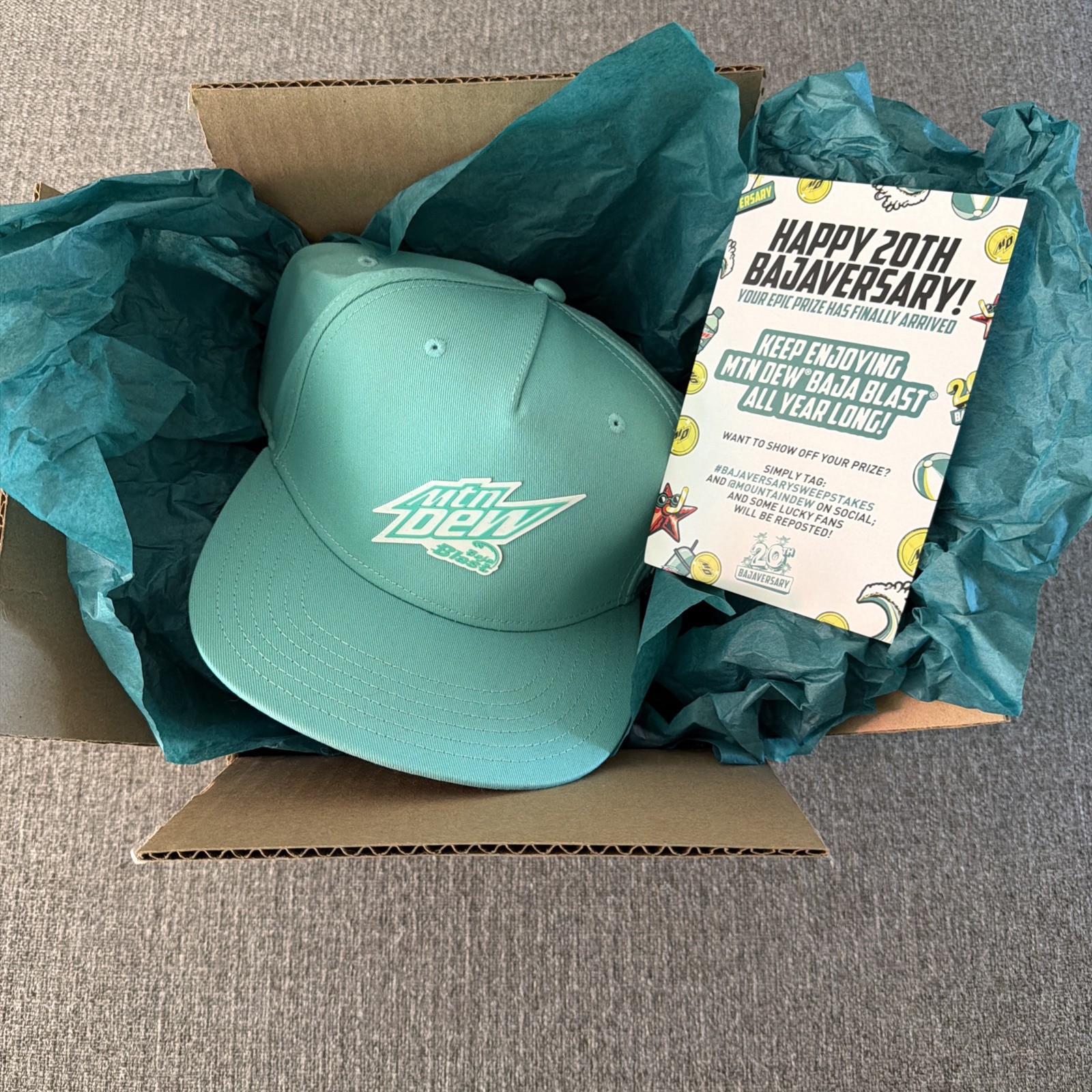 MTN DEW Baja Blast 20thBajaversary Everyday California Snapback Hat NEW Sold Out