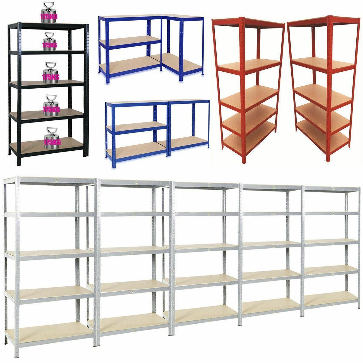 Heavy Duty 5-Tiers Garage Shelf Metal Storage Adjustable Shelves Space Holder