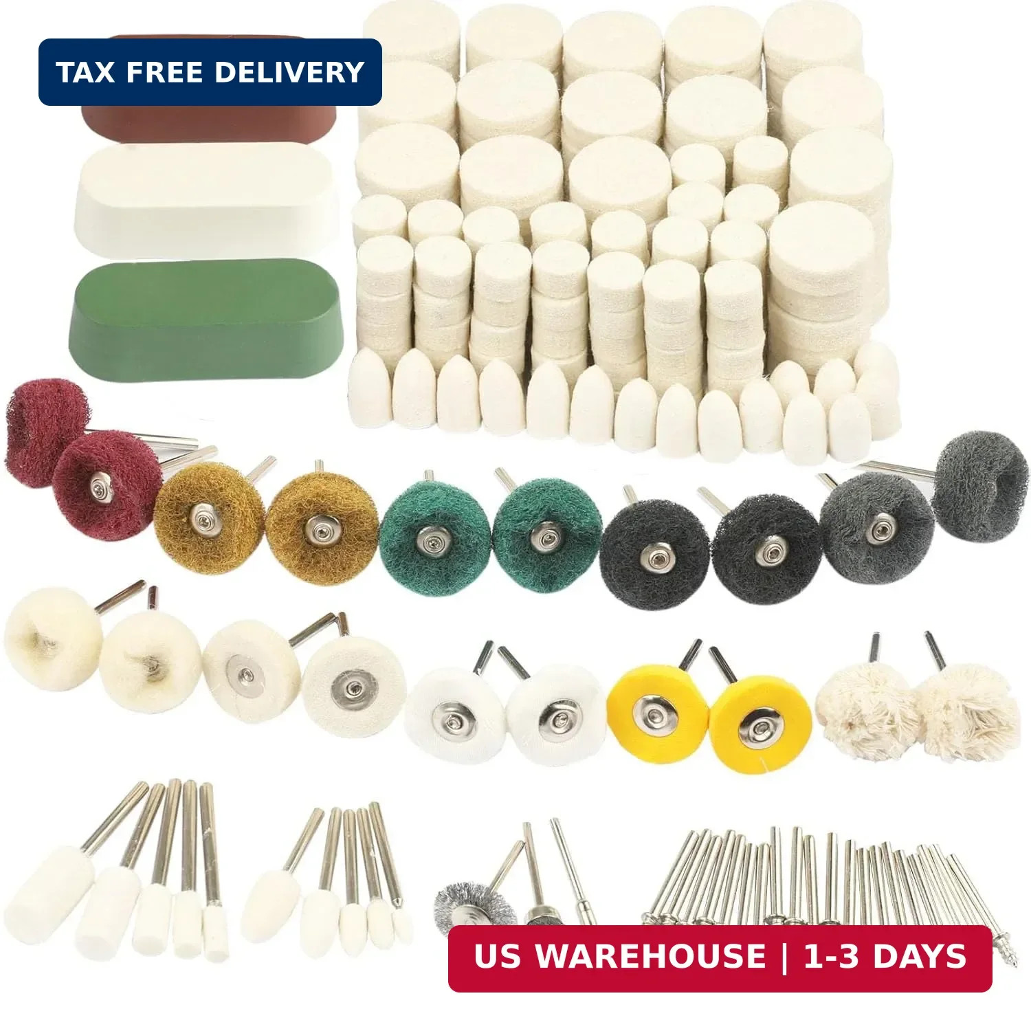 246PCS Polishing Buffing Wheel Polishing Kit for Dremel, Felt Wool Pad Set with