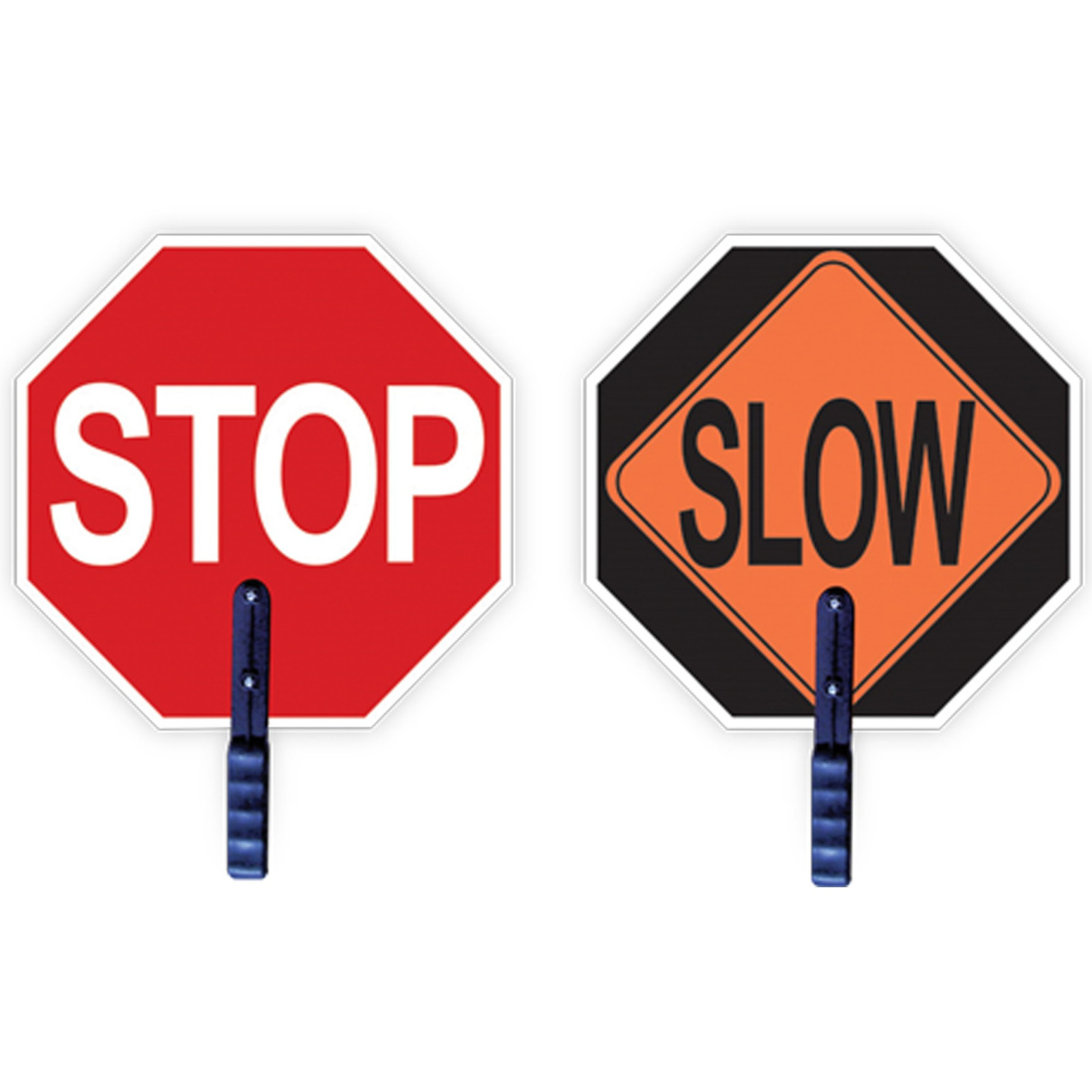 2 Pack - Hand Held Stop / Slow Sign 18" Diameter School Construction Safety