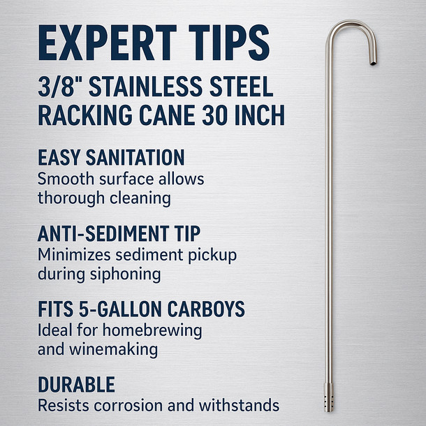 Fermtech 3/8in Stainless Steel Racking Cane 30 inch