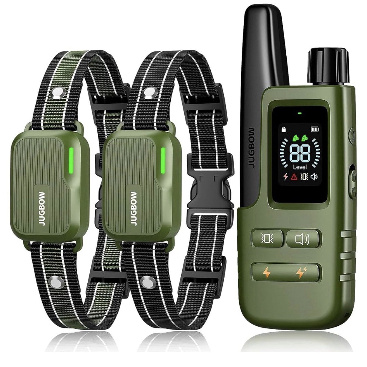 Jugbow Dog Shock Collar 2 Dogs 10-120Lbs Remote 4200FT Green 2 Pack DT612