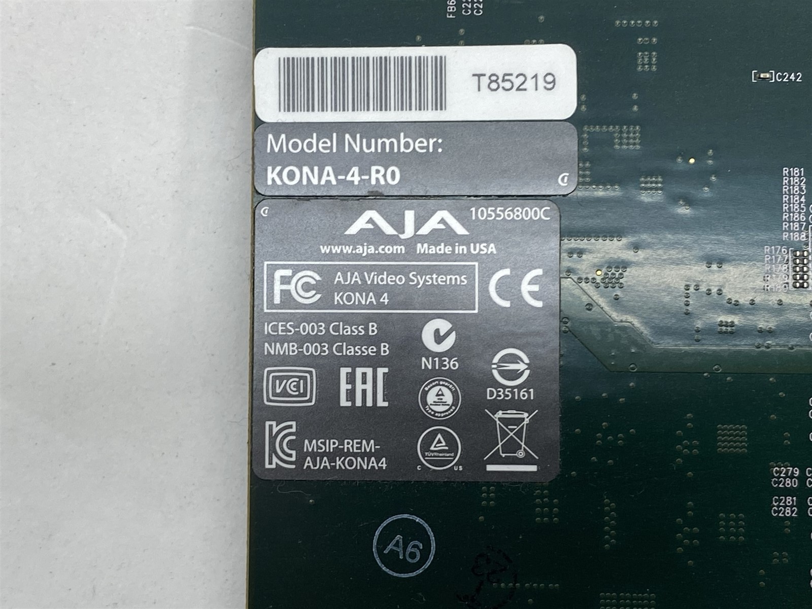 AJA KONA-4-R0 10-Bit 4K/2K/3G/Dual-Link/HD/SD I/O PCIe Video Capture Card