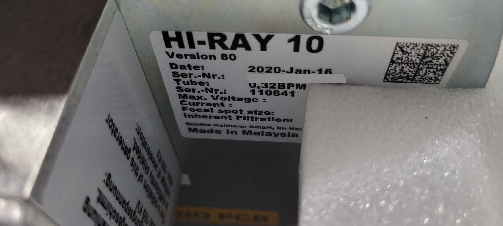 New Smiths Detection HI-RAY 10 X-Ray Generator Generation Tube Version 80