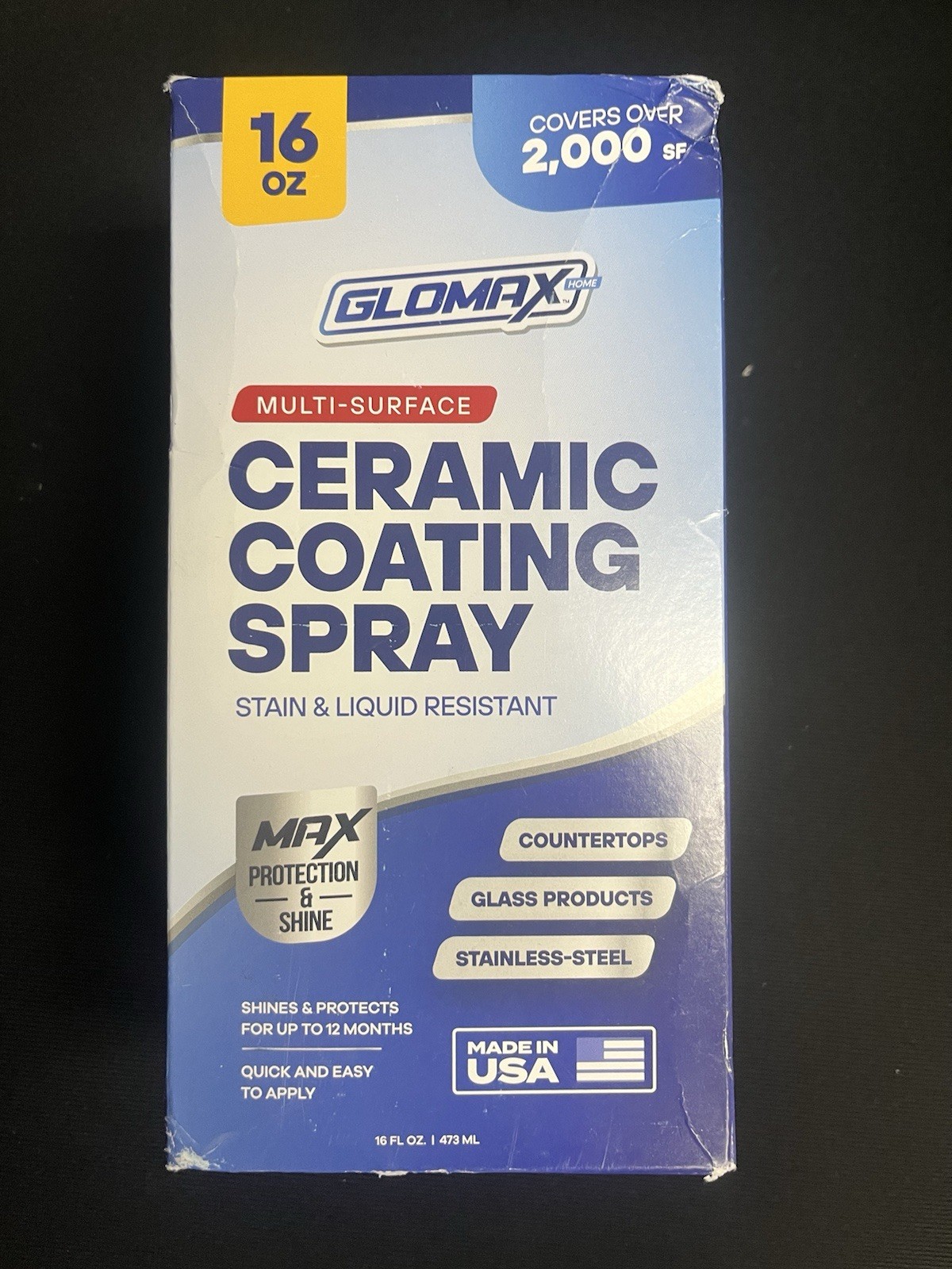 Home Ceramic Coating Spray Kit (16 oz) - Shine, Seal & Protect Stainless- GLOMAX