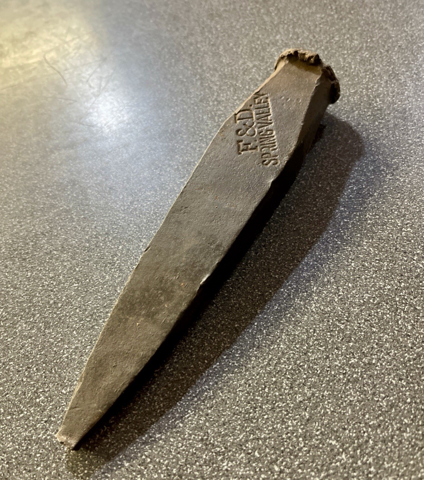 Vintage F&D Spring Valley Blacksmith Punch Tool Wedge