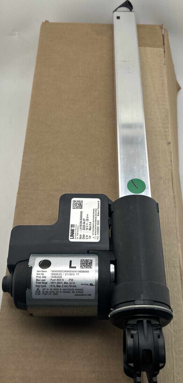 OEM Linak Linear Actuator LA18CB0-B40K000 18V-29V 6A 4B9949 128155
