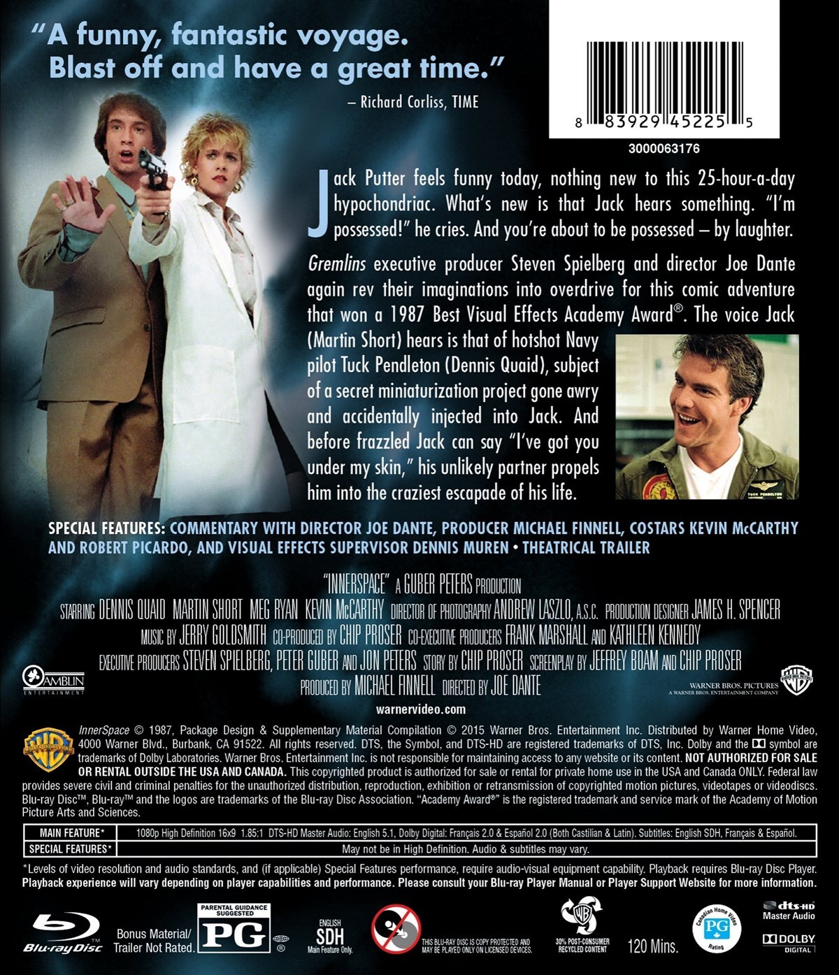 Innerspace Blu-ray Dennis Quaid NEW