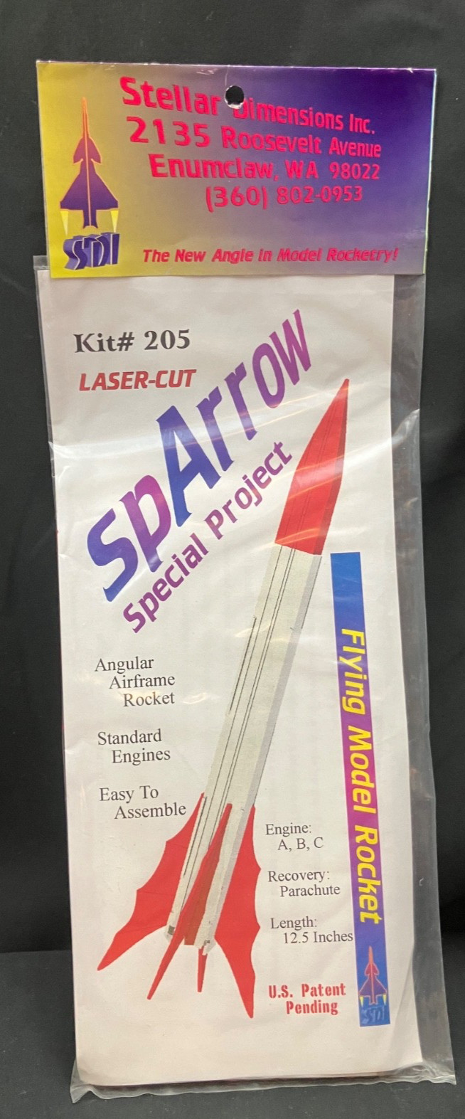 Stellar Dimensions Sparrow Laser Cut Flying Model Rocket Kit #205 - Sealed