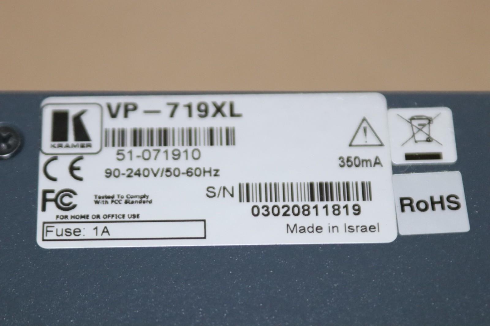 Kramer VP-719xl Presentation Switcher/Scaler