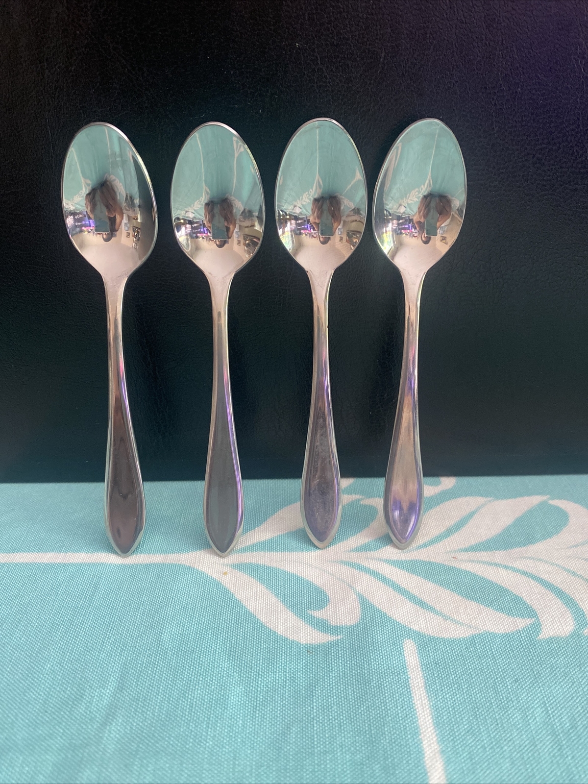4 RETRONEU 18/8 Korea Flatware ROSEANNE  Demitasse Coffee Spoons