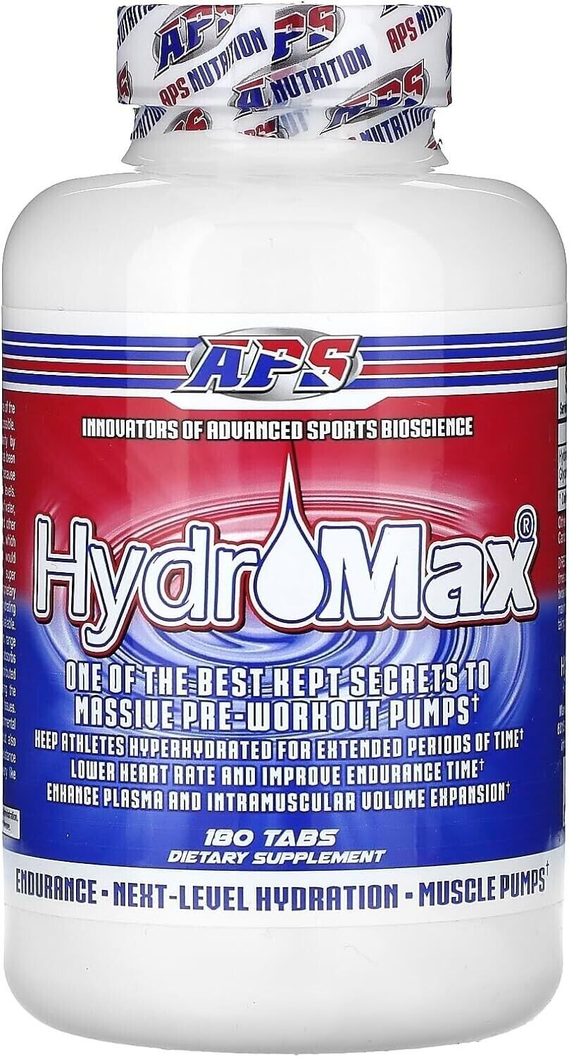 APS Hydromax Massive Pre-Workout Pump 65% Glycerol Powder 180 Tablets New