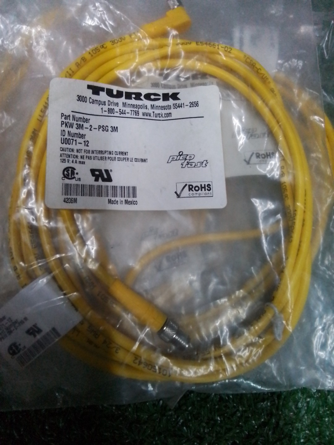 Turck PKW 3M-2-PSG 3M Cable Assembly