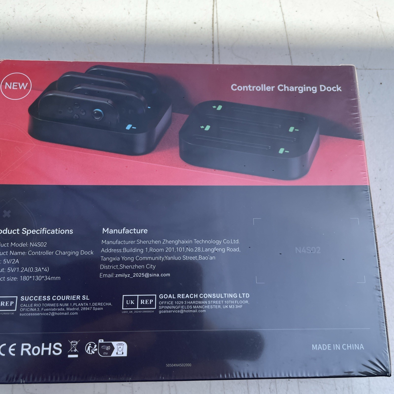 N4502 Controller Charging Dock Black 4 Ports LED Indicator Light 2023